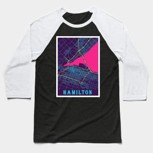 Hamilton Neon City Map Baseball T-Shirt